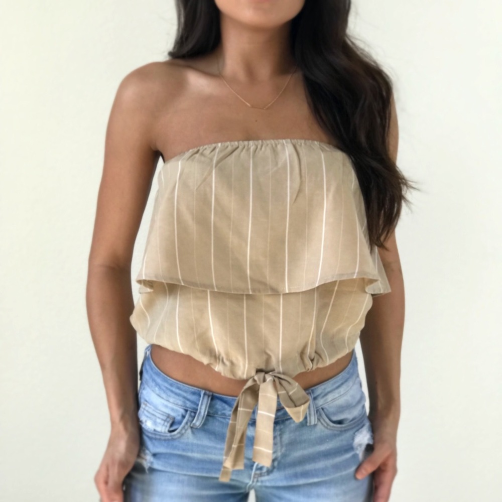 strapless tied top